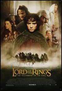 1k462 LORD OF THE RINGS: THE FELLOWSHIP OF THE RING advance 1sh '01 Tolkien, montage of top cast!