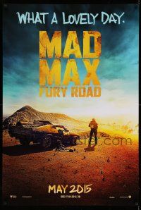 1k478 MAD MAX: FURY ROAD teaser DS 1sh '15 Tom Hardy in the title role with his V8 Interceptor car!