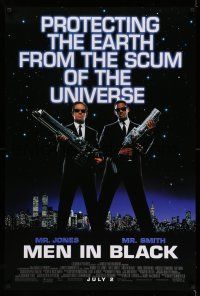 1k504 MEN IN BLACK advance DS 1sh '97 Will Smith & Tommy Lee Jones protecting the Earth!