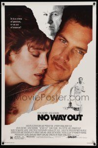 1k559 NO WAY OUT 1sh '87 close up of Kevin Costner & Sean Young, Gene Hackman!