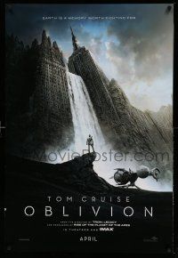 1k563 OBLIVION teaser DS 1sh '13 Morgan Freeman, image of Tom Cruise & waterfall in city!