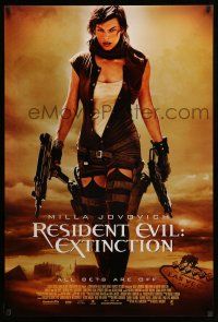 1k632 RESIDENT EVIL: EXTINCTION int'l DS 1sh '07 sexy Milla Jovovich in zombie killing action!