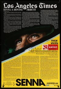 1k669 SENNA reviews 1sh '10 Asif Kaspada sports racing documentary, Los Angeles Times/Salon design!