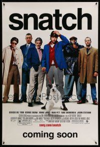 1k696 SNATCH advance DS 1sh '00 cool image of Brad Pitt, Jason Statham, Benicio Del Toro & cast!