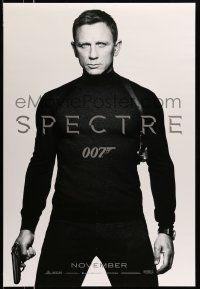 1k702 SPECTRE teaser DS 1sh '15 cool image of Daniel Craig as James Bond 007 with gun!