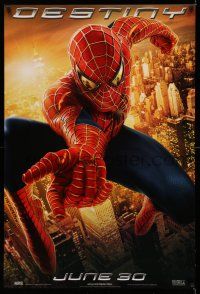 1k703 SPIDER-MAN 2 teaser 1sh '04 great image of Tobey Maguire in the title role, Destiny!