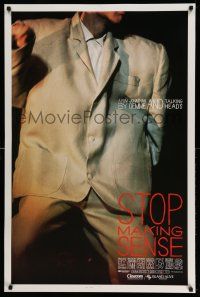 1k735 STOP MAKING SENSE 1sh '84 Jonathan Demme, Talking Heads, close-up of David Byrne's suit!