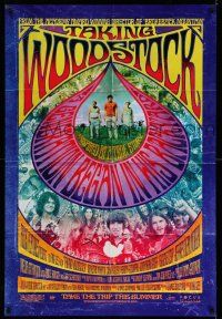 1k754 TAKING WOODSTOCK advance DS 1sh '09 Ang Lee, cool psychedelic design & art!