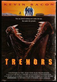 1k798 TREMORS DS 1sh '90 Kevin Bacon, Fred Ward, great sci-fi horror image of monster worm!