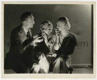 1m089 3 ON A MATCH 8.25x10 still '32 William lights cigarettes for Joan Blondell & Bette Davis!
