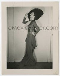 1m113 ANDREA LEEDS 8x10 still '40s full-length standing portrait in beautiful dress & hat!