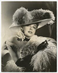 1m118 ANN SHERIDAN 7.25x9.25 still '40 incredible smoking portrait in feathered outfit by Hurrell!
