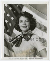 1m128 AVA GARDNER 8.25x10 still '47 patriotic 4th of July portrait by the flag after Singapore!