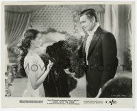 1m389 GONE WITH THE WIND 8x10.25 still R74 Clark Gable stares at Vivien Leigh holding fancy dress!