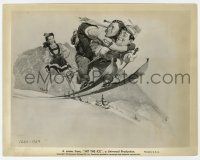 1m443 HIT THE ICE 8x10.25 still '43 great Karl Godwin artwork of Bud Abbott & Lou Costello skiing!