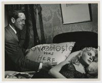 1m476 I LOVE TROUBLE 8.25x10 still '47 Franchot Tone laughs at Kilroy Was Here message on pillow!