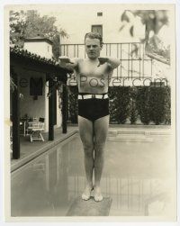 1m510 JAMES CAGNEY 8x10.25 still '30s about to do a back dive into his swimming pool by Welbourne!