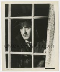 1m529 JESSE JAMES 8.25x10.25 still '39 great close up of Tyrone Power looking through window!
