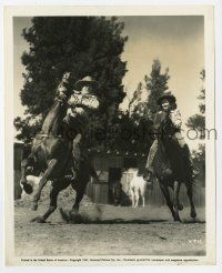 1m575 LAW OF THE RANGE 8.25x10 still '41 Johnny Mack Brown & Nell O'Day riding horses!