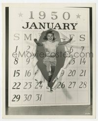 1m689 ON THE TOWN candid deluxe 8.25x10 still '49 Vera-Ellen jumping through New Year calendar!