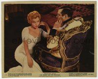 1m063 PRINCE & THE SHOWGIRL color 8x10 still #5 '57 Marilyn Monroe sits in front of Laurence Olivier