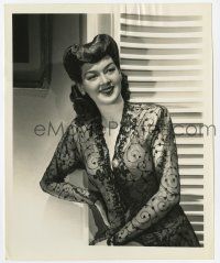 1m778 ROSALIND RUSSELL 8x10.25 still '40s wonderful portrait in sexy sheer outfit by Hurrell!