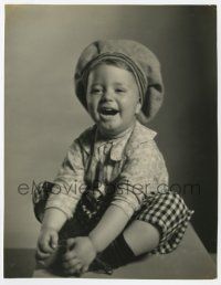 1m840 SPANKY McFARLAND 7.25x9.5 still '30s super young portrait laughing in cute outfit by Stax!