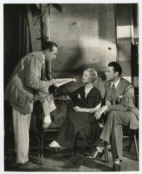 1m842 SPECIAL AGENT candid 7.5x9.25 still '35 Bette Davis & George Brent talk to director Keighley!