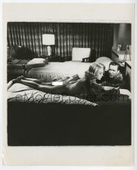 1m883 SYLVIA 8.25x10 still '65 Edmond O'Brien looks at sexy naked Carroll Baker on bed!
