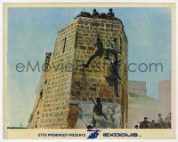 1m025 EXODUS color English FOH LC '61 Otto Preminger classic, cool far shot of men scaling wall!