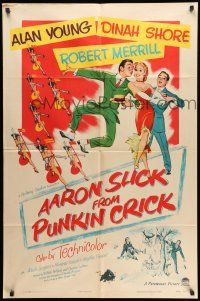 1p014 AARON SLICK FROM PUNKIN CRICK 1sh '52 Alan Young, Dinah Shore, Robert Merrill, musical art!