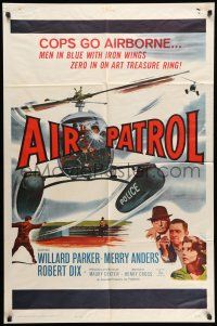 1p026 AIR PATROL 1sh '62 helicopter police, Willard Parker, Merry Anders, Robert Dix
