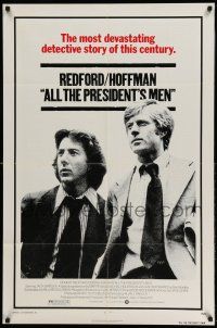 1p034 ALL THE PRESIDENT'S MEN 1sh '76 Dustin Hoffman & Robert Redford as Woodward & Bernstein!