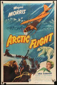 1p048 ARCTIC FLIGHT 1sh '52 Wayne Morris, sexiest Lola Albright, North Pole adventure!