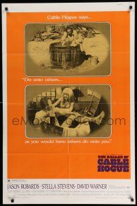 1p066 BALLAD OF CABLE HOGUE 1sh '70 Sam Peckinpah, Robards & sexy Stella Stevens in wash tub!