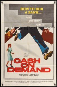 1p162 CASH ON DEMAND 1sh '62 Peter Cushing, bank robber, how to rob a bank and get away with it!