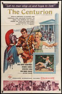 1p167 CENTURION 1sh '62 cool art of gladiator John Drew Barrymore!