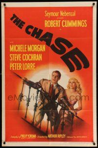 1p173 CHASE 1sh '46 Robert Cummings & pretty Michele Morgan, film noir!