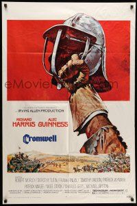 1p215 CROMWELL 1sh '70 Richard Harris, Alec Guinness, cool art of helmet by Brian Bysouth!
