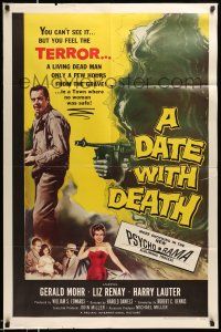 1p227 DATE WITH DEATH 1sh '59 you can't see it, but you can feel TERROR in shocking PsychoRama!