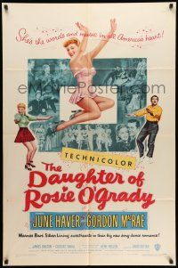 1p228 DAUGHTER OF ROSIE O'GRADY 1sh '50 art of Gordon MacRae & sexy June Haver dancing!