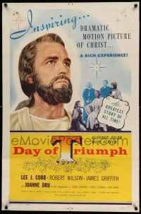 1p230 DAY OF TRIUMPH 1sh '54 Pichel directs the inspiring Life of Christ, art of Wilson as Jesus!