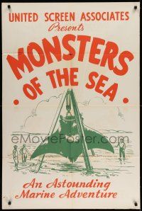 1p247 DEVIL MONSTER 1sh R30s Monsters of the Sea, cool artwork of giant manta ray!