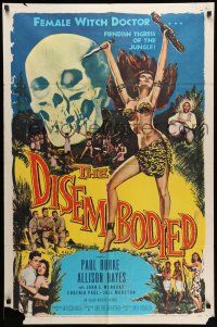 1p255 DISEMBODIED 1sh '57 artwork of super sexy female voodoo witch doctor Allison Hayes!