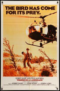 1p321 FIGURES IN A LANDSCAPE 1sh '71 Joseph Losey, Robert Shaw, Malcolm McDowell and helicopter!