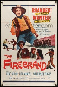 1p325 FIREBRAND 1sh '62 setting a torch of terror across the wilderness of old California!