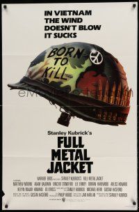 1p358 FULL METAL JACKET advance 1sh '87 Stanley Kubrick Vietnam War movie, Castle art!