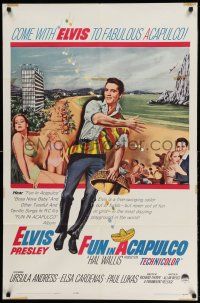 1p359 FUN IN ACAPULCO 1sh '63 Elvis Presley in fabulous Mexico with sexy Ursula Andress!