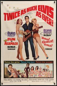 1p360 FUN IN ACAPULCO/GIRLS GIRLS GIRLS 1sh '67 Elvis Presley with his guitar & sexy babes!