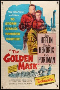 1p391 GOLDEN MASK 1sh '54 Van Heflin, Wanda Hendrix, actually filmed in the Sahara!